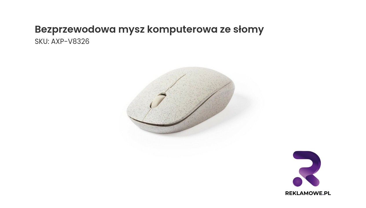 Bezprzewodowa mysz komputerowa ze słomy pszenicznej Bezprzewodowa mysz komputerowa wykonana ze słomy
