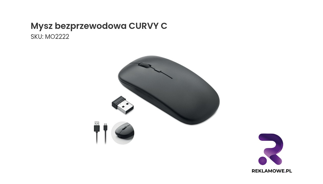 Bezprzewodowa mysz CURVY C w kolorze czarnym